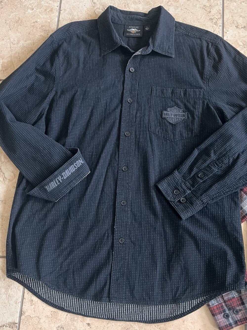 Two Harley Davidson XL Plaid Long Sleeve Button Up Shirts Genuine Motorclothes - Picture 3 of 16